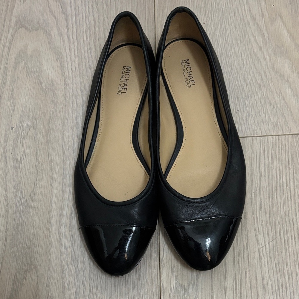 Michael Kors Black Leather Flats